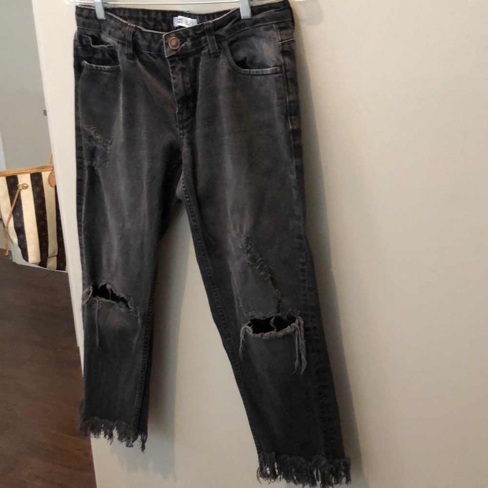 Zara boyfriend distressed denim jeans